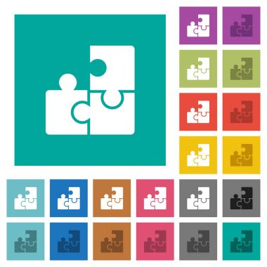 Bulmacalar simgeler renkte düz çoklu kare