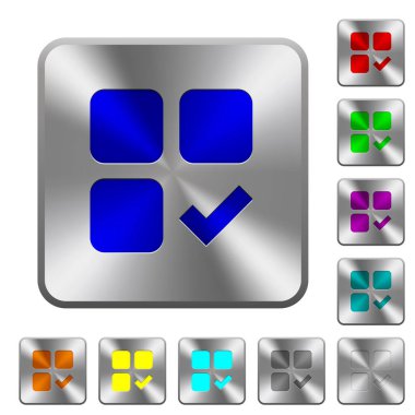 Bileşen Tamam yuvarlatılmış kare çelik düğmelerini