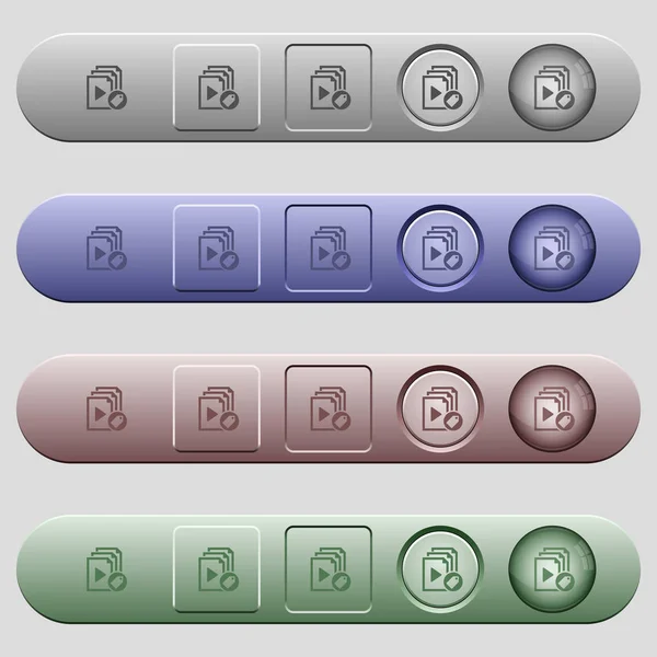 Tag icônes playlist sur les barres de menu horizontales — Image vectorielle