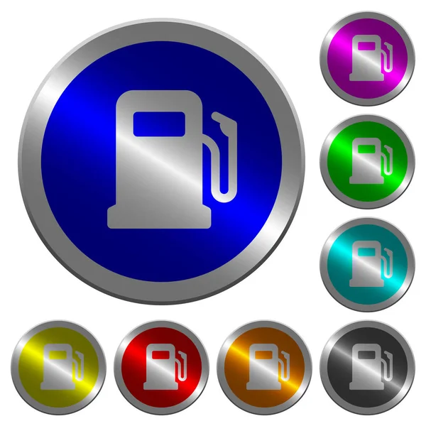 Gasolinera luminosa moneda-como botones de color redondo — Vector de stock