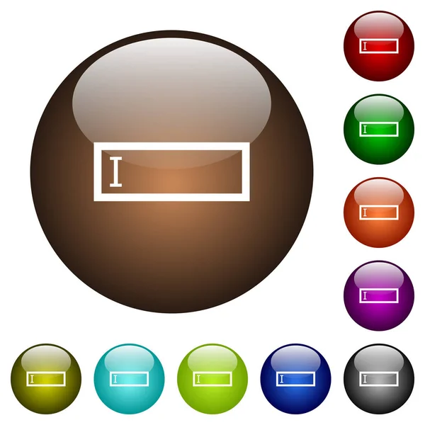 Editbox avec boutons en verre couleur du curseur d'édition — Image vectorielle