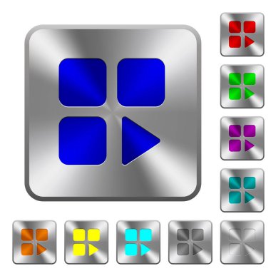 Kare çelik düğmeleri bileşeni oyun yuvarlak