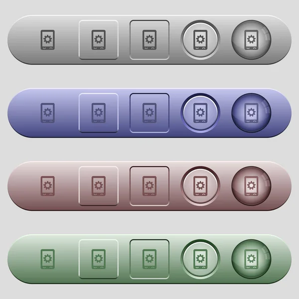 Symbole für mobile Einstellungen auf horizontalen Menüleisten — Stockvektor