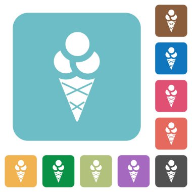 Dondurma kare düz yuvarlak simgeler