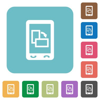 Yuvarlak mobil görüntüleme yönünü değiştirin kare düz simgeler