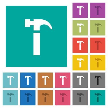 Tek çekiç Meydanı düz çok renkli simgeler