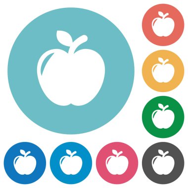Apple düz yuvarlak simgeler