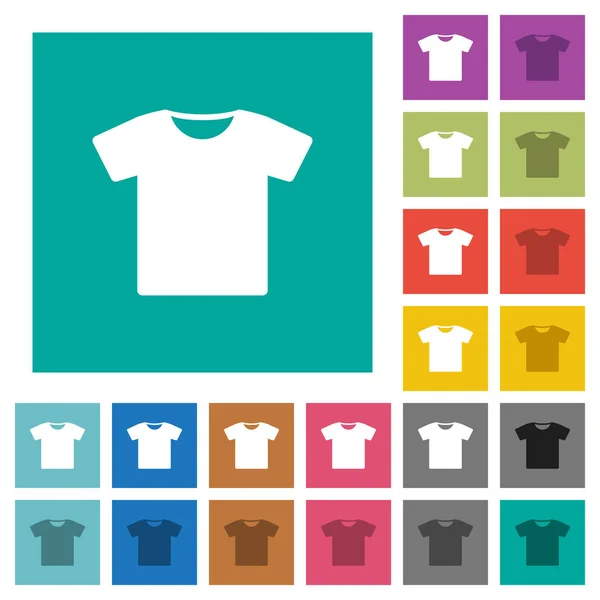 T-shirt quadrado plana multi ícones coloridos — Vetor de Stock