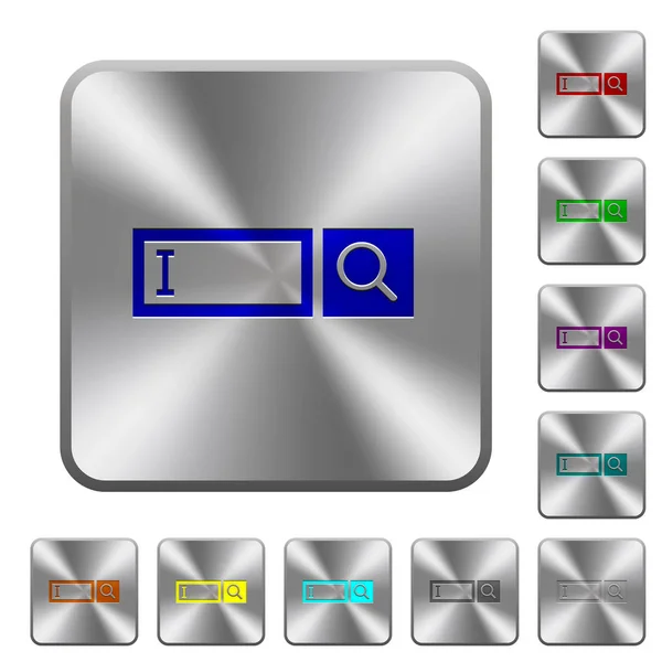 Suchfeld runde quadratische Stahlknöpfe — Stockvektor