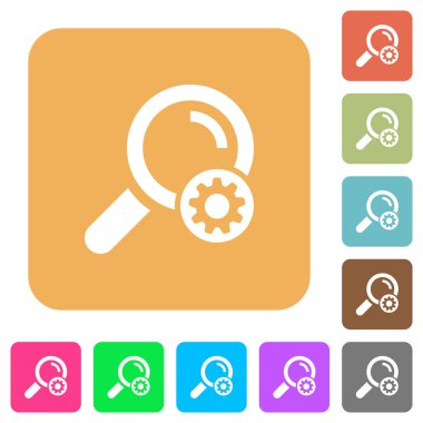 Arama ayarları yuvarlak kare düz simgeler