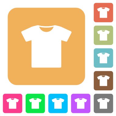 T-shirt yuvarlak kare düz simgeler