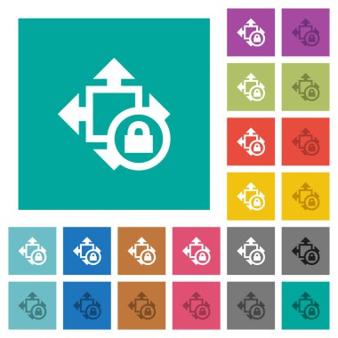Kilit düz kare boyutu çok renkli simgeler