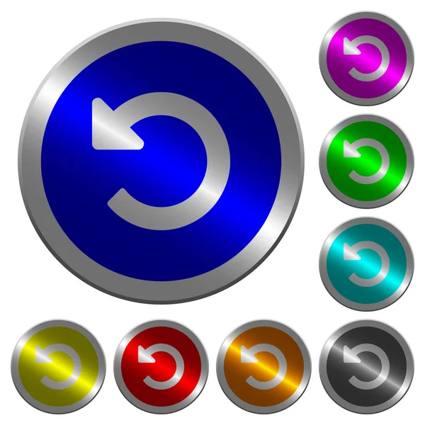 Desfazer muda luminoso moeda-como botões de cor redonda — Vetor de Stock