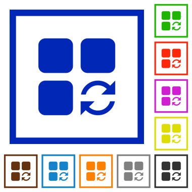 Bileşen düz çerçeveli simgeleri Yenile