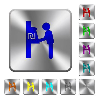 Kare çelik düğmeleri yeni şekel bankamatik yuvarlak