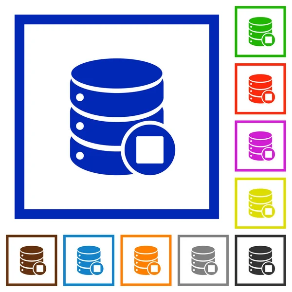 Banco de dados macro parar ícones de quadro plano — Vetor de Stock