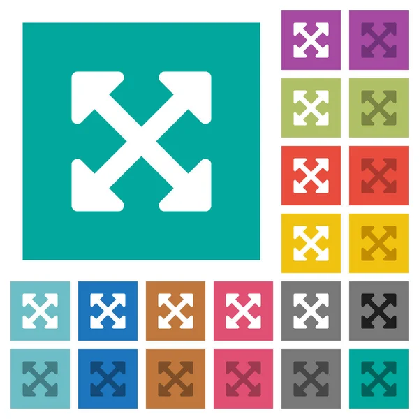 Redimensionner plein alt carré plat multi icônes colorées — Image vectorielle