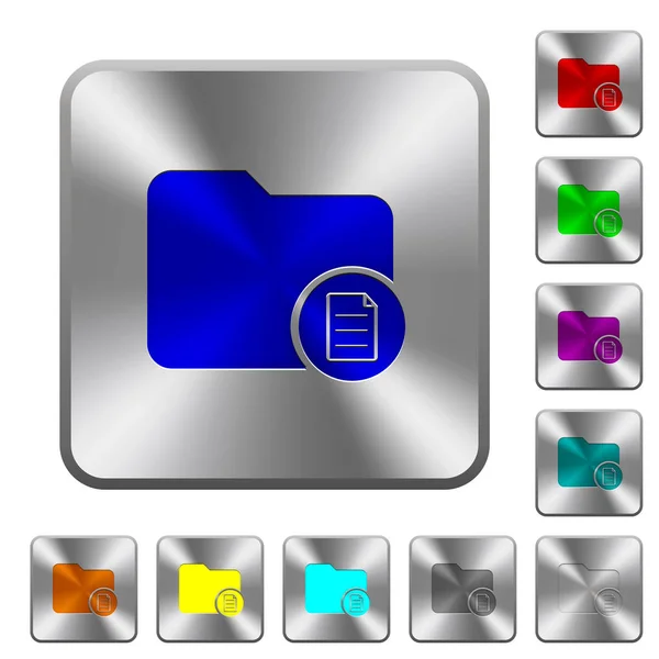 Ιδιότητες του καταλόγου στρογγυλεμένο τετράγωνο χαλύβδινο κουμπιά — Διανυσματικό Αρχείο