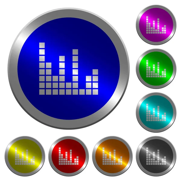 声棒发光硬币状圆颜色按钮 — 图库矢量图片