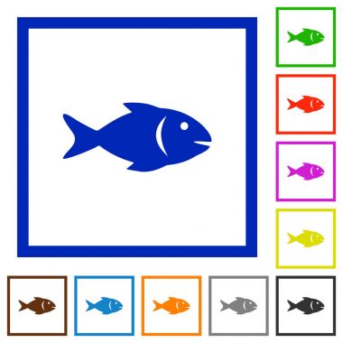 Balık çerçeveli simgeler düz