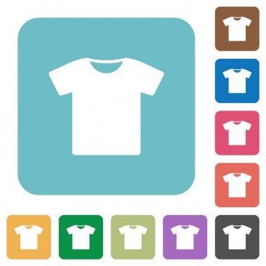 T-shirt yuvarlak kare düz simgeler