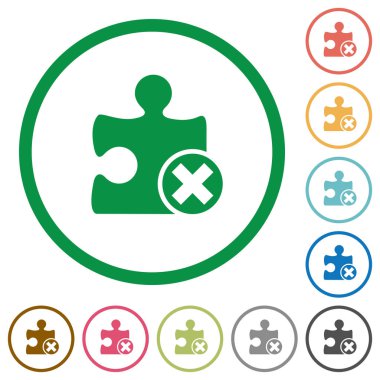 Eklenti düz simgeler anahatları ile iptal