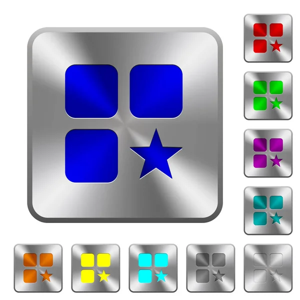 Classement composant arrondi boutons carrés en acier — Image vectorielle