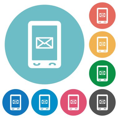 Okunmamış Sms mesajı düz yuvarlak simgeler