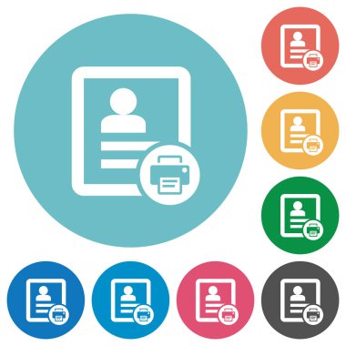 Yazdırma iletişim düz yuvarlak simgeler