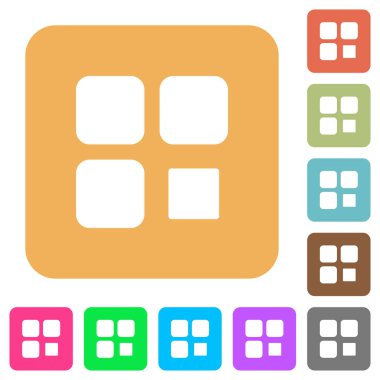 Bileşen dur yuvarlak kare düz simgeler