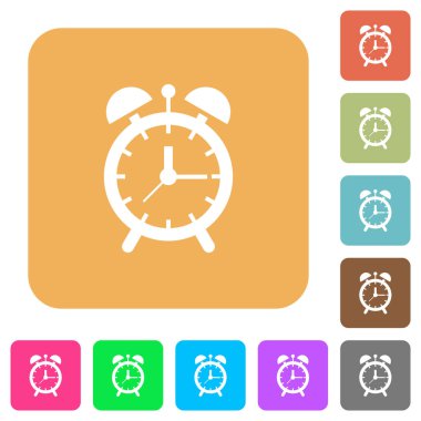 Çalar saat yuvarlak kare düz simgeler