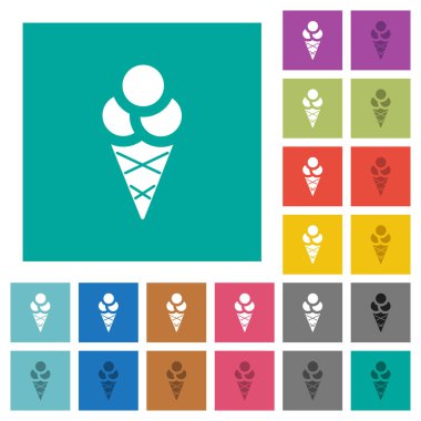 Dondurma kare düz çok renkli simgeler