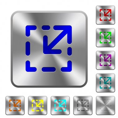 Öğe yuvarlak kare çelik düğmeleri yeniden boyutlandırma