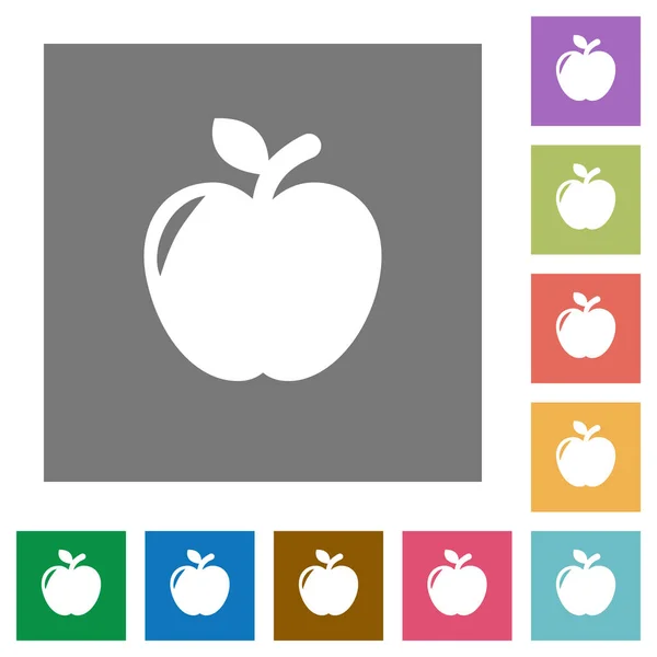 Яблочные квадратные иконки — стоковый вектор
