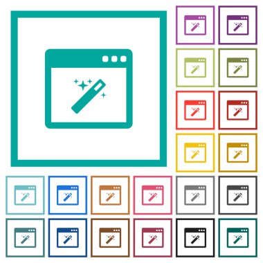 Uygulama Sihirbazı'nı düz renk simgeleri çeyreği çerçeveler ile