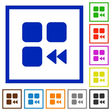 Bileşen hızlı geri düz çerçeveli simgeler