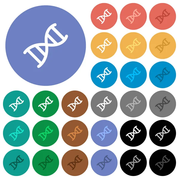 Molécule d'ADN rond plat multi icônes colorées — Image vectorielle