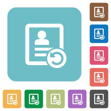 Yuvarlak kişi değişiklikleri geri kare düz simgeler