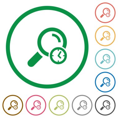 Sorgu zaman düz simgeler anahatları ile