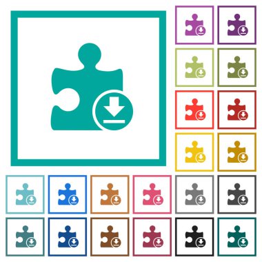 Download eklenti düz renk simgeleri çeyreği çerçeveler ile