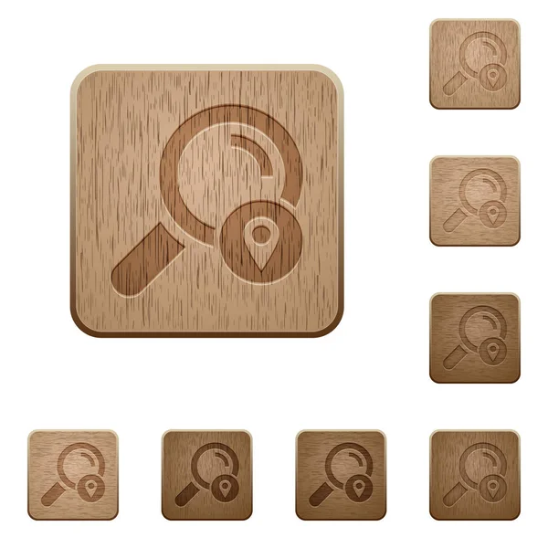 Расположение деревянных кнопок — стоковый вектор