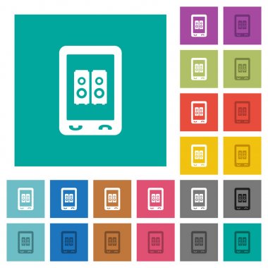 Telefon hoparlörü kare düz çok renkli simgeler