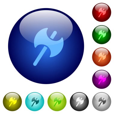 İki başlı savaş baltası renk cam düğmeleri