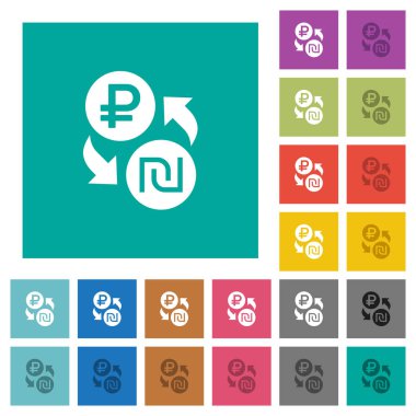 Rublesi şekel para Satım Meydanı düz çok renkli simgeler