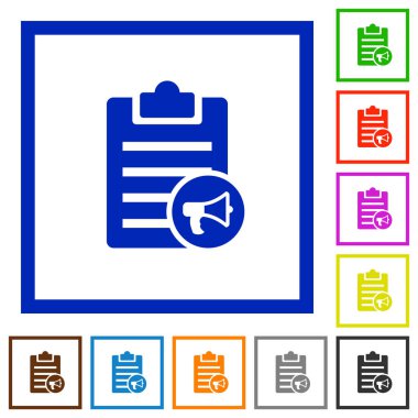 Yüksek sesle okuma düz çerçeveli simgeler Not