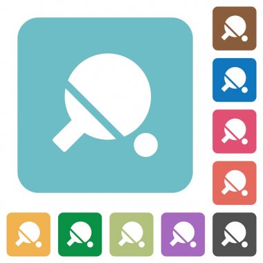 Masa Tenisi yuvarlak kare düz simgeler