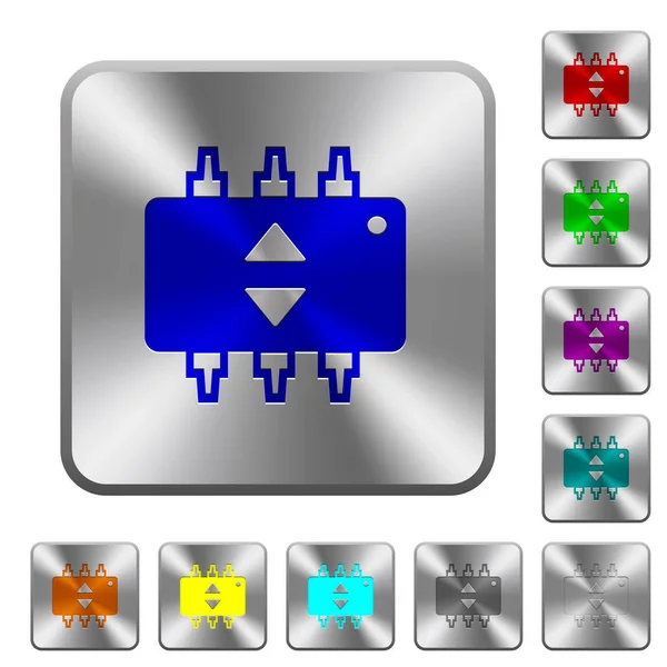 Quincaillerie réglage fin arrondi boutons carrés en acier — Image vectorielle