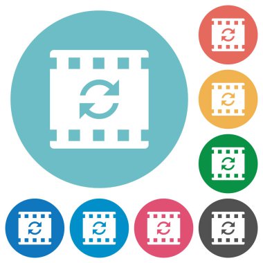 Film simgeler düz yuvarlak yeniden başlatın