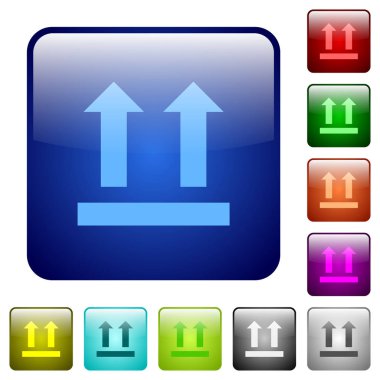Tarafı yukarı işareti renkli kare düğmeler