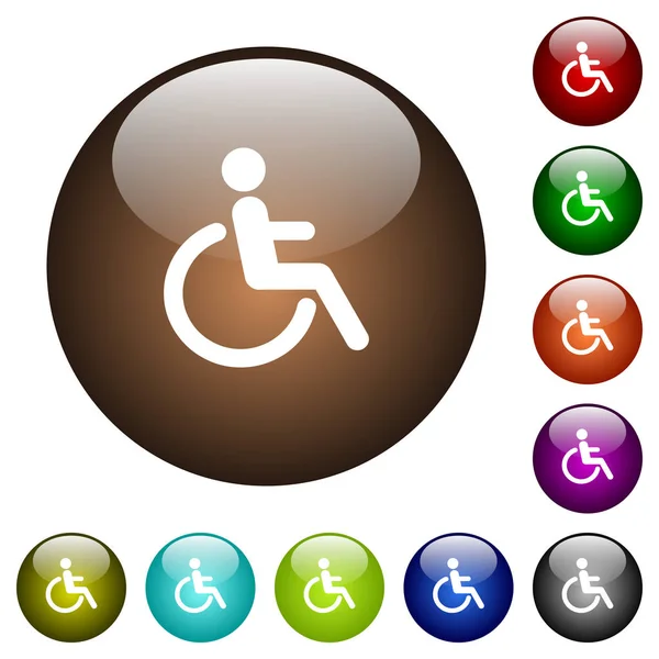 Pulsanti di vetro di colore disabilità — Vettoriale Stock